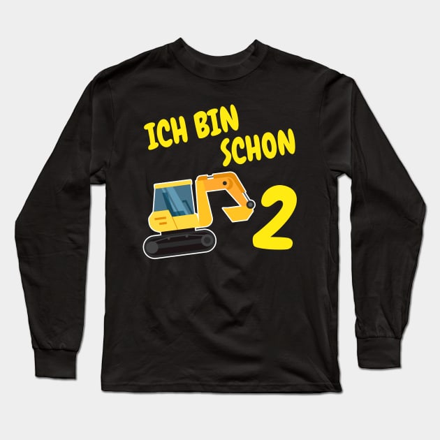 Bagger Kinder 2. Geburtstag Kindergeburtstag Long Sleeve T-Shirt by Foxxy Merch